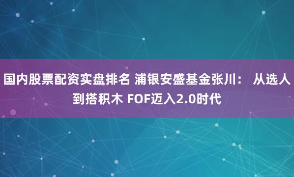 国内股票配资实盘排名 浦银安盛基金张川： 从选人到搭积木 FOF迈入2.0时代